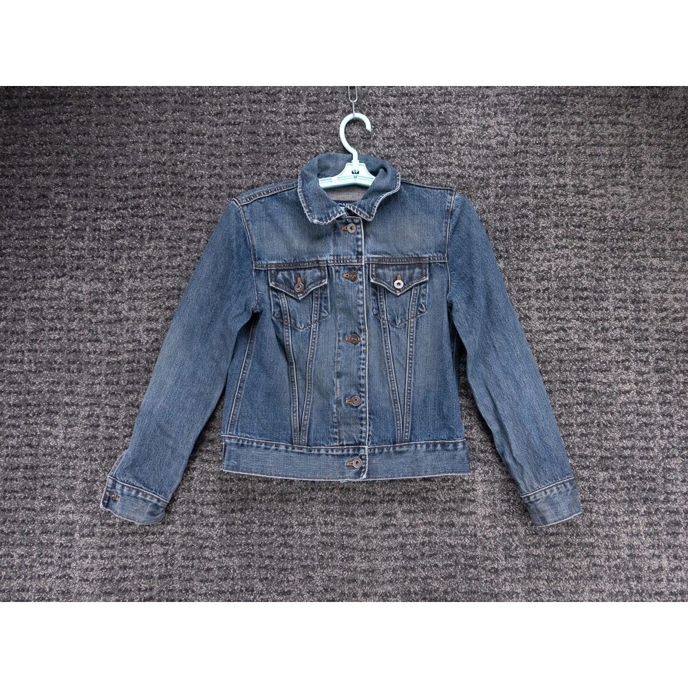 Vintage Gap Jean Jacket Womens Small Cropped Blue Cotton Denim Trucker Preppy
